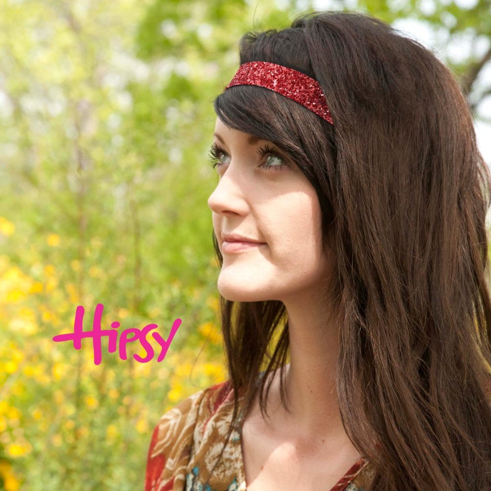 Hipsy Ruby Adjustable & No Slip Wide Bling Glitter Hair Headband